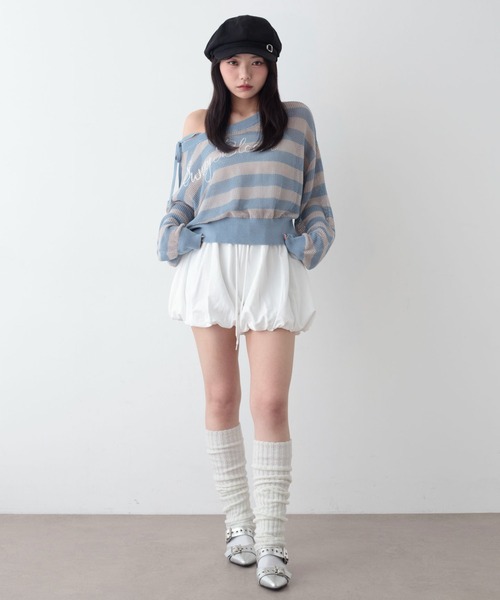 WEGO(ウィゴー)の「WEGO/【26年春夏新作】ミニ裏毛バルーンショーツ(その他パンツ・レディース・ホワイト/杢グレー・FREE)」の3枚目の写真