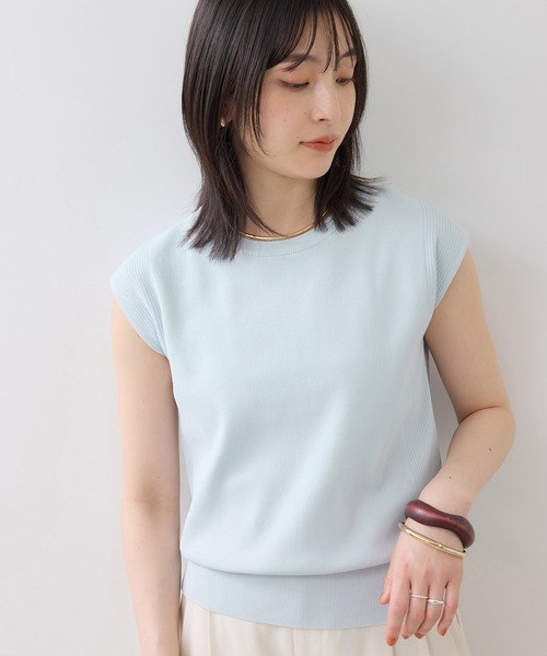 VIS(ビス)の「【WEB限定カラー】ICE BEAUTY 美人スリーブニットプルオーバ/UVケア・接触冷感(ニット/セーター・レディース・ブラック/ブラウン/レッド/オフホワイト/サックスブルー・FREE)」の13枚目の写真
