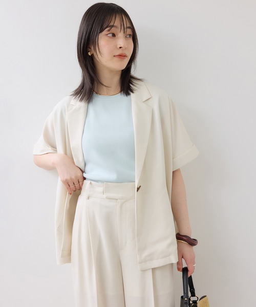 VIS(ビス)の「【WEB限定カラー】ICE BEAUTY 美人スリーブニットプルオーバ/UVケア・接触冷感(ニット/セーター・レディース・ブラック/ブラウン/レッド/オフホワイト/サックスブルー・FREE)」の16枚目の写真
