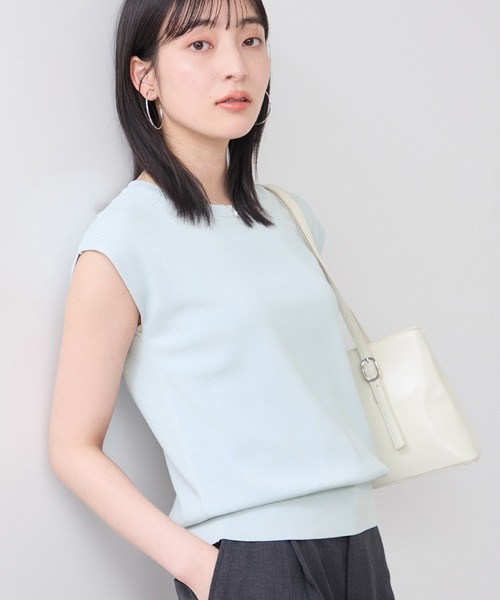 VIS(ビス)の「【WEB限定カラー】ICE BEAUTY 美人スリーブニットプルオーバ/UVケア・接触冷感(ニット/セーター・レディース・ブラック/ブラウン/レッド/オフホワイト/サックスブルー・FREE)」の16枚目の写真