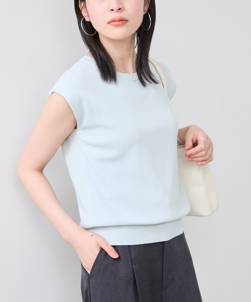 VIS(ビス)の「【WEB限定カラー】ICE BEAUTY 美人スリーブニットプルオーバ/UVケア・接触冷感(ニット/セーター・レディース・ブラック/ブラウン/レッド/オフホワイト/サックスブルー・FREE)」の8枚目の写真