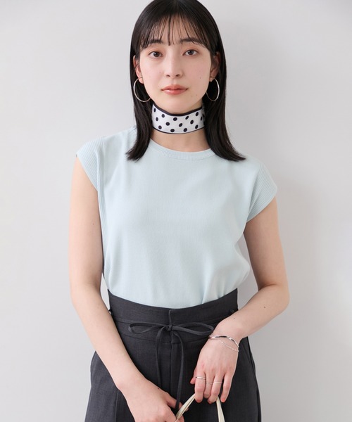VIS(ビス)の「【WEB限定カラー】ICE BEAUTY 美人スリーブニットプルオーバ/UVケア・接触冷感(ニット/セーター・レディース・ブラック/ブラウン/レッド/オフホワイト/サックスブルー・FREE)」の10枚目の写真