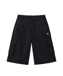 Nylon Cargo Bermuda Shorts Black