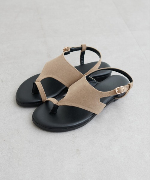 LARUTA(ラルータ)の「【LARUTA】フラットスエードサンダル(サンダル・レディース・ベージュ/ブラック・LARGE/MEDIUM)」の9枚目の写真