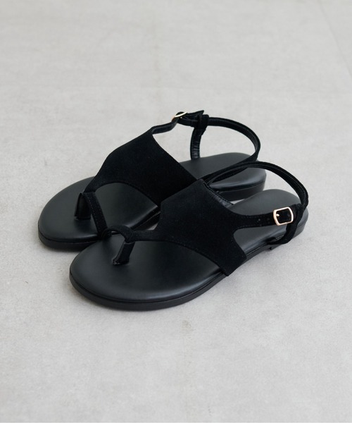LARUTA(ラルータ)の「【LARUTA】フラットスエードサンダル(サンダル・レディース・ベージュ/ブラック・LARGE/MEDIUM)」の7枚目の写真