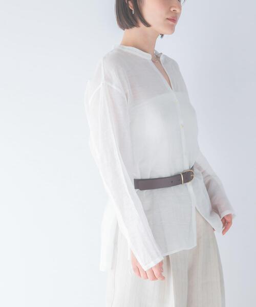 URBAN RESEARCH ROSSO WOMEN（アーバンリサーチ　ロッソ）の「リネンシアーカールマイヤーブラウス（シャツ/ブラウス・レディース・ブラック/グリーン/ホワイト・FREE）」の21枚目の写真