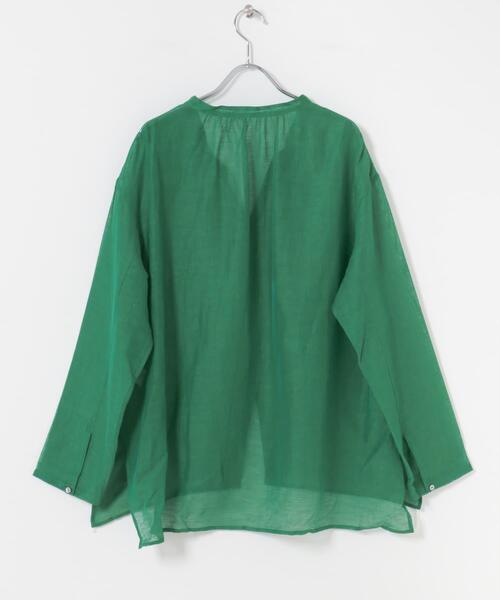 URBAN RESEARCH ROSSO WOMEN（アーバンリサーチ　ロッソ）の「リネンシアーカールマイヤーブラウス（シャツ/ブラウス・レディース・ブラック/グリーン/ホワイト・FREE）」の12枚目の写真