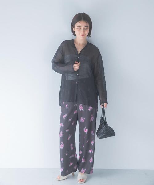 URBAN RESEARCH ROSSO WOMEN（アーバンリサーチ　ロッソ）の「リネンシアーカールマイヤーブラウス（シャツ/ブラウス・レディース・ブラック/グリーン/ホワイト・FREE）」の17枚目の写真