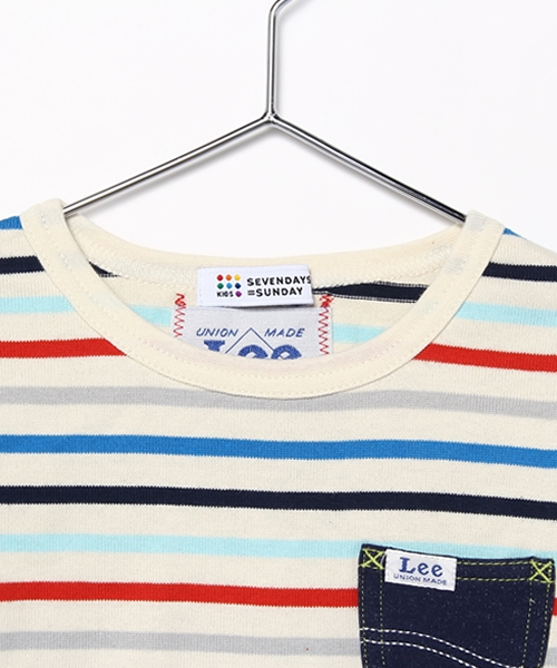 Lee（リー）の「ＬＥＥ　リー　ボーダーロンＴ（Tシャツ/カットソー・キッズ・ネイビー/ピンク/レッド・110cm/100cm/130cm/120cm）」の5枚目の写真