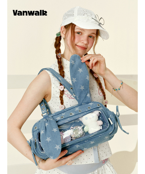 VANWALK（バンウォーク）の「Bunny Bunny Tote Bag [Denim]（ショルダーバッグ・レディース・ブルー・FREE）」の3枚目の写真