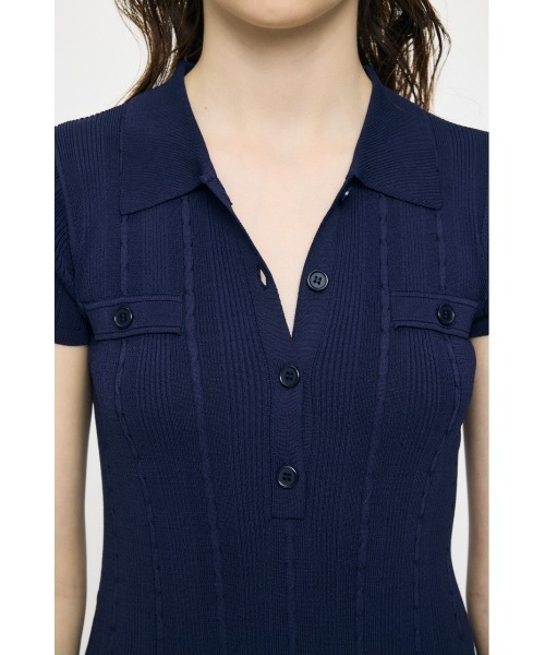 MOUSSY(マウジー)の「CABLE POLO KNIT ドレス(ワンピース・レディース・ブラウン/ブラック/ネイビー・1/2)」の7枚目の写真