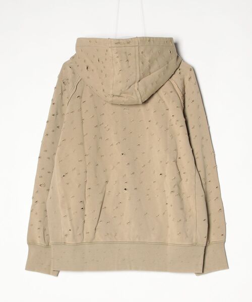 FAF(フェイク アス フラワーズ)の「【FAF】Dameged Zip up Hoodie(パーカー・メンズ・カーキ・2)」の2枚目の写真