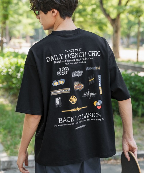 ddp(ディーディーピー)の「ddp/ディーディーピー 別注コラボオーバーサイズバックプリント半袖Tシャツ(Tシャツ/カットソー・メンズ・ブラック/ホワイト/ネイビー/ホワイト系/ブラック系/グレー系/ネイビー系/ワイン系/ワイン/チャコール・M/L/XL)」の4枚目の写真