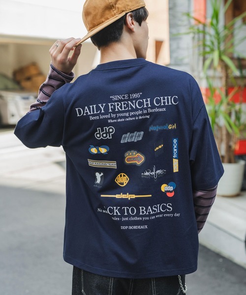 ddp(ディーディーピー)の「ddp/ディーディーピー 別注コラボオーバーサイズバックプリント半袖Tシャツ(Tシャツ/カットソー・メンズ・ブラック/ホワイト/ネイビー/ホワイト系/ブラック系/グレー系/ネイビー系/ワイン系/ワイン/チャコール・M/L/XL)」の8枚目の写真