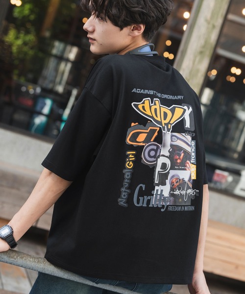 ddp(ディーディーピー)の「ddp/ディーディーピー 別注コラボオーバーサイズバックプリント半袖Tシャツ(Tシャツ/カットソー・メンズ・ブラック/ホワイト/ネイビー/ホワイト系/ブラック系/グレー系/ネイビー系/ワイン系/ワイン/チャコール・M/L/XL)」の3枚目の写真