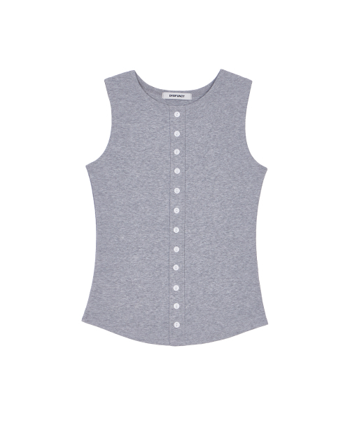 DYSFUNCT（ディスファンクト）の「BUTTON DETAIL SLEEVELESS TOP(GRAY)（Tシャツ/カットソー・レディース・その他・FREE）」の4枚目の写真