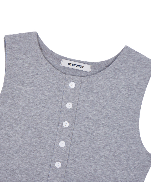 DYSFUNCT（ディスファンクト）の「BUTTON DETAIL SLEEVELESS TOP(GRAY)（Tシャツ/カットソー・レディース・その他・FREE）」の6枚目の写真