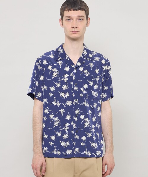 MACKINTOSH LONDON(マッキントッシュ ロンドン)の「【WEB・一部店舗限定】プラムツリープリント半袖オープンカラーシャツ(シャツ/ブラウス・メンズ・ネイビー/オフホワイト・L/M)」の2枚目の写真