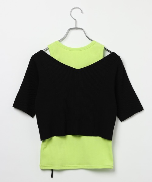 PAGEBOY(ページボーイ)の「【マシンウォッシャブル/前後2WAY】レースアップリブ×タンクSET(Tシャツ/カットソー・レディース・グレー/ブルー/ブラック・FREE)」の13枚目の写真