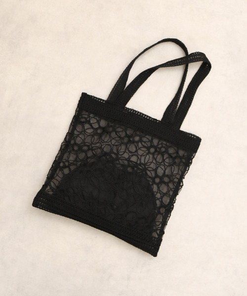 cache cache(カシュ カシュ)の「カシュカシュ cachecache / レースミニ手提げバッグ(トートバッグ・レディース・アイボリー/ブラック・FREE)」の20枚目の写真