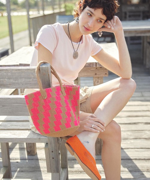ROSE BUD（ローズバッド）の「AS SISAL BASKET BAG（かごバッグ・レディース・ピンク/ブルー・ONE SIZE）」の3枚目の写真