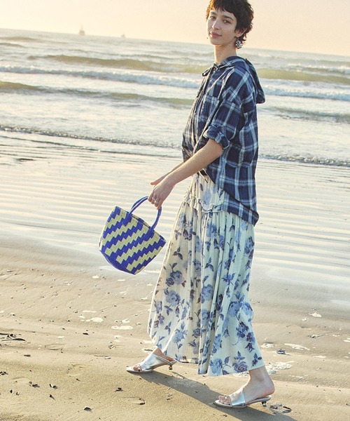 ROSE BUD（ローズバッド）の「AS SISAL BASKET BAG（かごバッグ・レディース・ピンク/ブルー・ONE SIZE）」の5枚目の写真