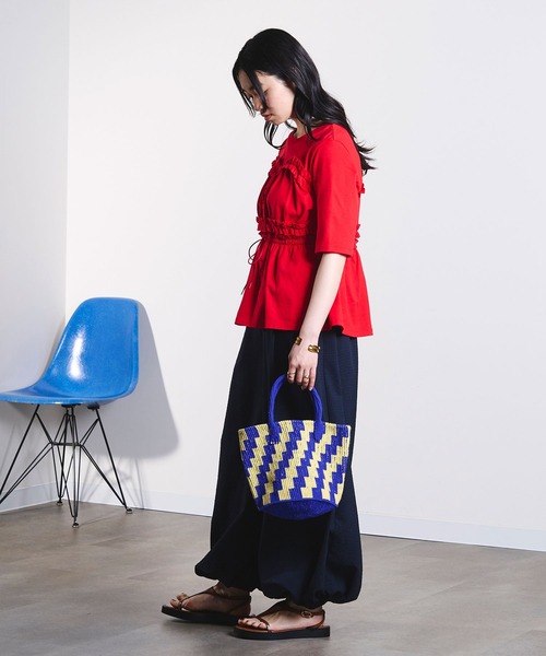 ROSE BUD（ローズバッド）の「AS SISAL BASKET BAG（かごバッグ・レディース・ピンク/ブルー・ONE SIZE）」の7枚目の写真