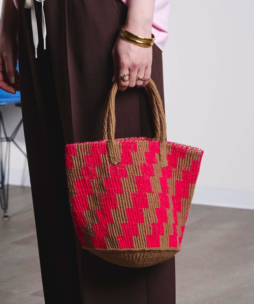 ROSE BUD（ローズバッド）の「AS SISAL BASKET BAG（かごバッグ・レディース・ピンク/ブルー・ONE SIZE）」の8枚目の写真