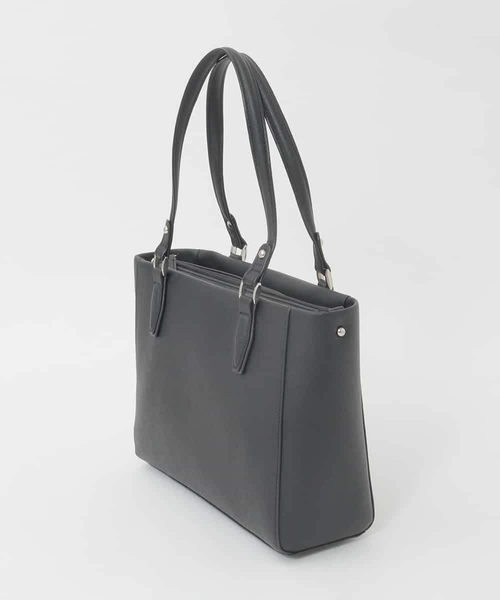MK MICHEL KLEIN（エムケーミッシェルクラン）の「[2WAY/A4収納可]合成皮革エンボスビジネストート（トートバッグ・レディース・ブラック/グレー/ダークインディゴブルー・00）」の4枚目の写真