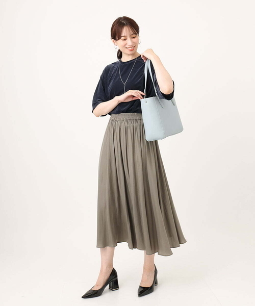 MK MICHEL KLEIN（エムケーミッシェルクラン）の「[2WAY/A4収納可]合成皮革エンボスビジネストート（トートバッグ・レディース・ブラック/グレー/ダークインディゴブルー・00）」の22枚目の写真