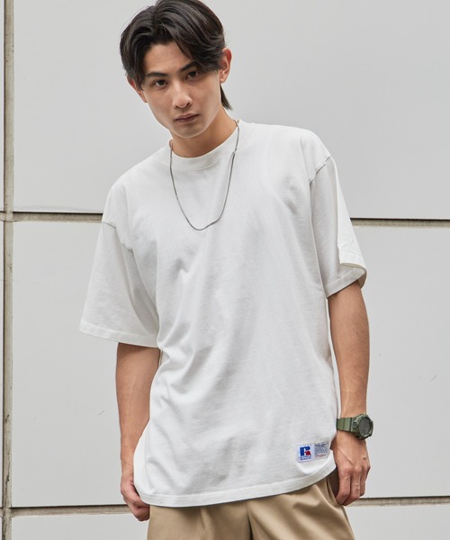 Russell Athletic(ラッセルアスレティック)の「RUSSELL ATHLETIC / ラッセルアスレティック Campus Jersey Solid T キャンパス ジャージー ソリッド Tシャツ 半袖 無地 ワンポイント ブランドロゴ 秋 秋服 2026年秋冬(Tシャツ/カットソー・メンズ・ホワイト/ブラック/グレー・M/L/XL)」の1枚目の写真