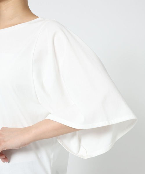 BABYLONE(バビロン)の「ワイドスリーブクルーネックプルオーバー(Tシャツ/カットソー・レディース・カーキ/ホワイト/チャコール・フリー)」の5枚目の写真
