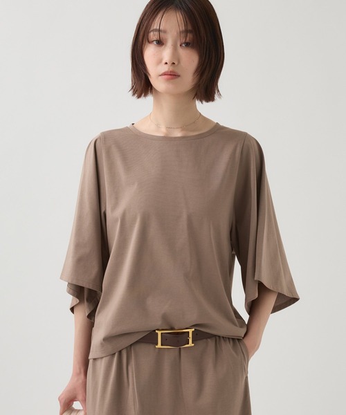 BABYLONE(バビロン)の「ワイドスリーブクルーネックプルオーバー(Tシャツ/カットソー・レディース・カーキ/ホワイト/チャコール・フリー)」の17枚目の写真