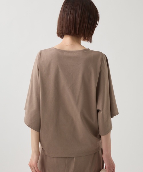 BABYLONE(バビロン)の「ワイドスリーブクルーネックプルオーバー(Tシャツ/カットソー・レディース・カーキ/ホワイト/チャコール・フリー)」の19枚目の写真