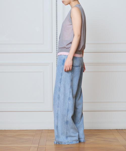 IENA LA BOUCLE(イエナラブークル)の「《手洗い可》IENA LA BOUCLE シアーニットバイカラーベスト(ベスト・レディース・ベージュ/グレー・FREE)」の10枚目の写真