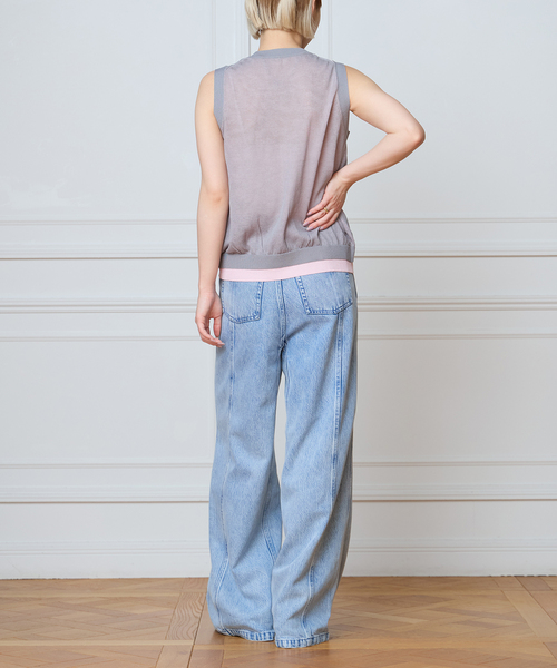 IENA LA BOUCLE(イエナラブークル)の「《手洗い可》IENA LA BOUCLE シアーニットバイカラーベスト(ベスト・レディース・ベージュ/グレー・FREE)」の11枚目の写真