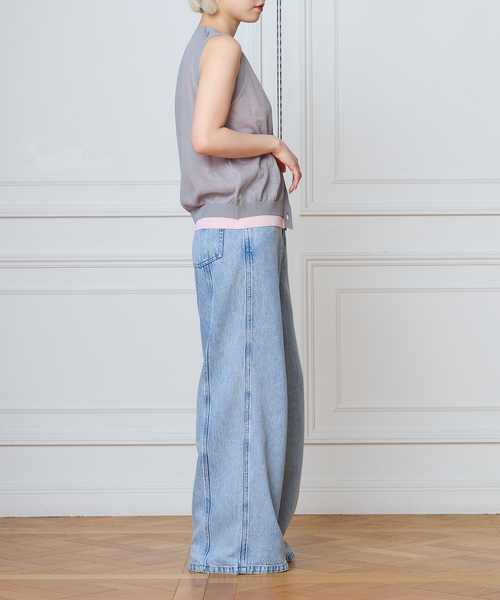 IENA LA BOUCLE(イエナラブークル)の「《手洗い可》IENA LA BOUCLE シアーニットバイカラーベスト(ベスト・レディース・ベージュ/グレー・FREE)」の12枚目の写真