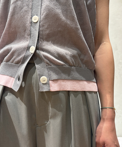 IENA LA BOUCLE(イエナラブークル)の「《手洗い可》IENA LA BOUCLE シアーニットバイカラーベスト(ベスト・レディース・ベージュ/グレー・FREE)」の19枚目の写真