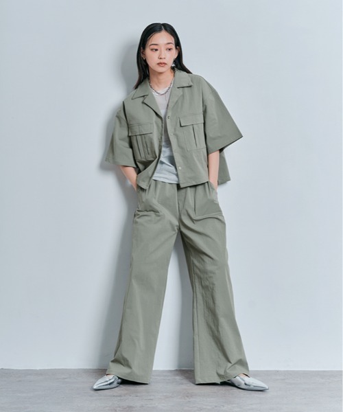 W:Huku（フーク）の「ダブル ポケット ハーフ シャツ ジャケット（シャツ/ブラウス・レディース・ホワイト系その他/ブルー系その他/ブラック/アッシュグレー・M/L）」の13枚目の写真