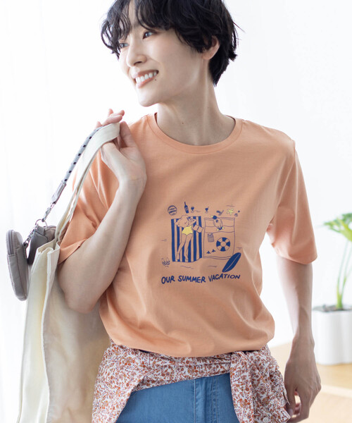 DECOY SINCE 1981(デコイシンスイチキュウハチイチ)の「ひやさらプレミアムプリント Tシャツ(Tシャツ/カットソー・レディース・ホワイト/オレンジ/グリーン・LL/L/M)」の3枚目の写真