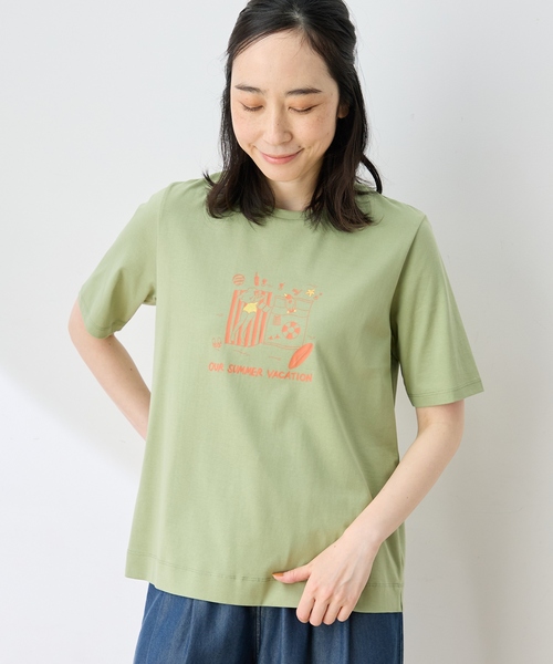 DECOY SINCE 1981(デコイシンスイチキュウハチイチ)の「ひやさらプレミアムプリント Tシャツ(Tシャツ/カットソー・レディース・ホワイト/オレンジ/グリーン・LL/L/M)」の2枚目の写真