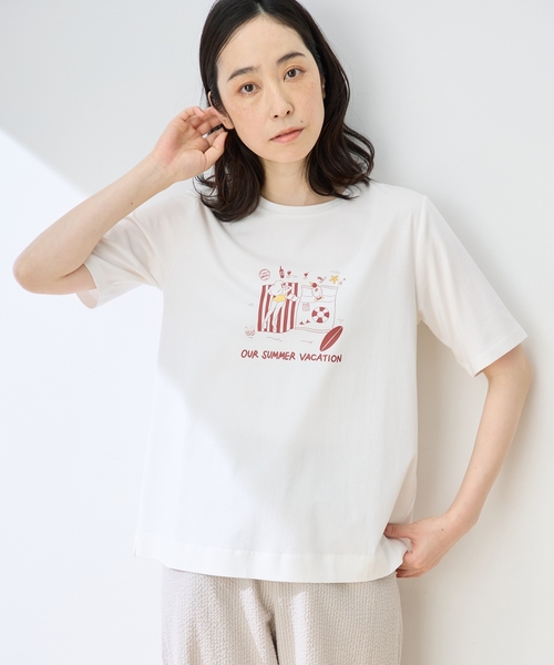 DECOY SINCE 1981(デコイシンスイチキュウハチイチ)の「ひやさらプレミアムプリント Tシャツ(Tシャツ/カットソー・レディース・ホワイト/オレンジ/グリーン・LL/L/M)」の6枚目の写真