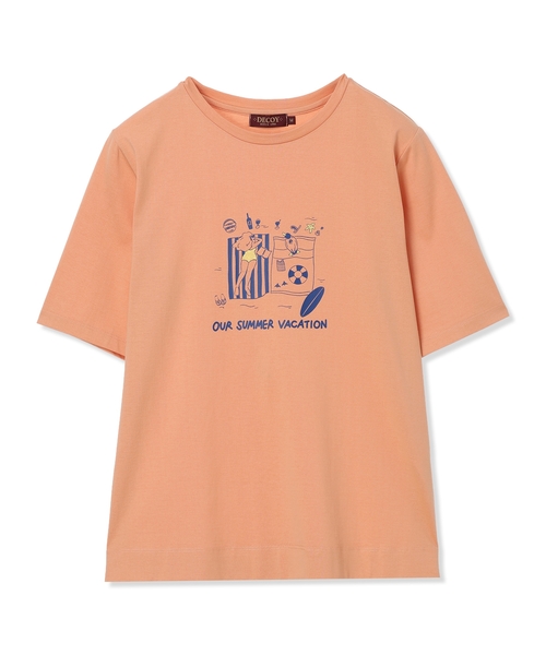 DECOY SINCE 1981(デコイシンスイチキュウハチイチ)の「ひやさらプレミアムプリント Tシャツ(Tシャツ/カットソー・レディース・ホワイト/オレンジ/グリーン・LL/L/M)」の18枚目の写真
