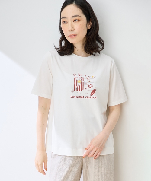 DECOY SINCE 1981(デコイシンスイチキュウハチイチ)の「ひやさらプレミアムプリント Tシャツ(Tシャツ/カットソー・レディース・ホワイト/オレンジ/グリーン・LL/L/M)」の1枚目の写真