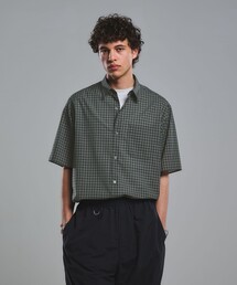 green label relaxing | ウォッシャブル TW サイロ ジャストルーズ チェック柄 半袖 シャツ -通気性・接触冷感-(シャツ/ブラウス)