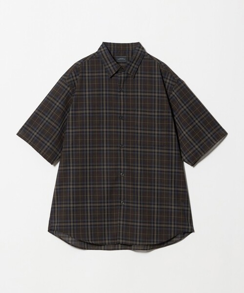 green label relaxing(グリーンレーベルリラクシング)の「ウォッシャブル TW サイロ ジャストルーズ チェック柄 半袖 シャツ -通気性・接触冷感-(シャツ/ブラウス・メンズ・ダークグリーン/ダークブラウン/グレー系・M/S/L/XL)」の19枚目の写真
