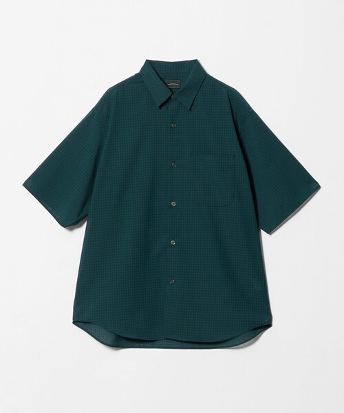 green label relaxing(グリーンレーベルリラクシング)の「ウォッシャブル TW サイロ ジャストルーズ チェック柄 半袖 シャツ -通気性・接触冷感-(シャツ/ブラウス・メンズ・ダークグリーン/ダークブラウン/グレー系・M/S/L/XL)」の22枚目の写真