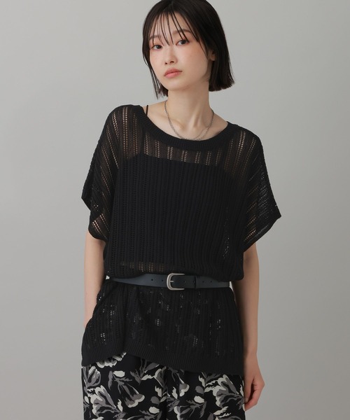 LAKOLE（ラコレ）の「＜マシンウォッシャブル＞ リネンライクアクリルノースリーブニット / 826872（ニット/セーター・レディース・レッド/ブラック/ベージュ・FREE）」の21枚目の写真