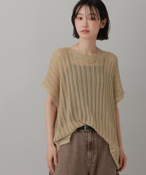 LAKOLE（ラコレ）の「＜マシンウォッシャブル＞ リネンライクアクリルノースリーブニット / 826872（ニット/セーター・レディース・レッド/ブラック/ベージュ・FREE）」の16枚目の写真