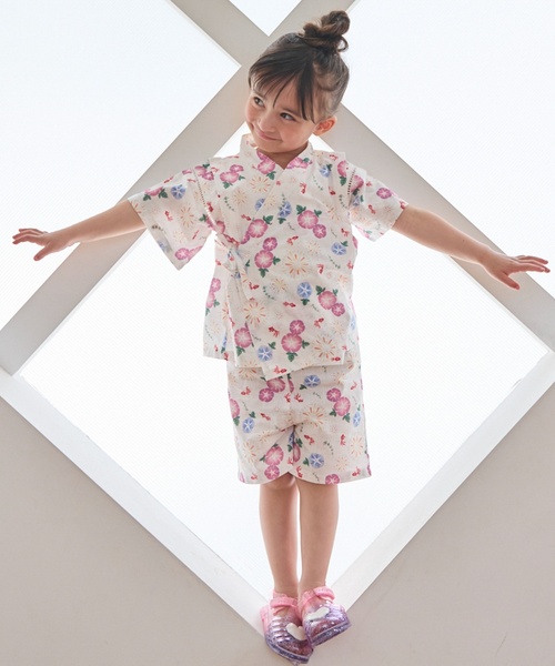 petit main(プティマイン)の「【WEB別注】 BABY GIRLS甚平(浴衣・キッズ・オフホワイト/ネイビー・80cm/70cm)」の5枚目の写真